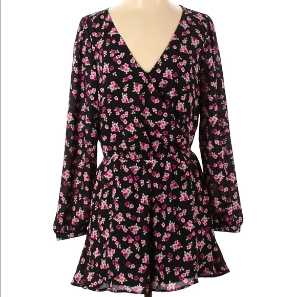 Express Pants - Express Long Sleeve Floral Romper